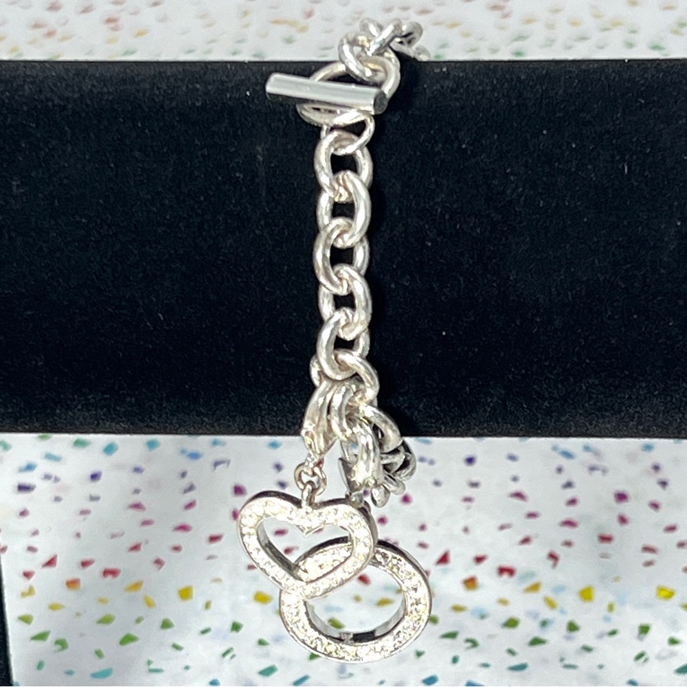 Nordstrom Silver Chain Bracelet with Heart Charms